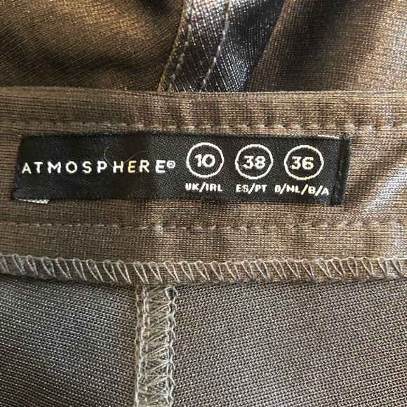 Atmosphere Grey Metallic Liquid High Waisted Skinny Pants - Picture 2 of 10